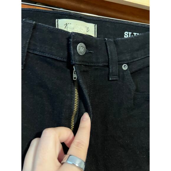 NWOT Madewell Men's Mid Rise Straight Leg Slim Jeans Denim Black Size 33x32 - Picture 5 of 12